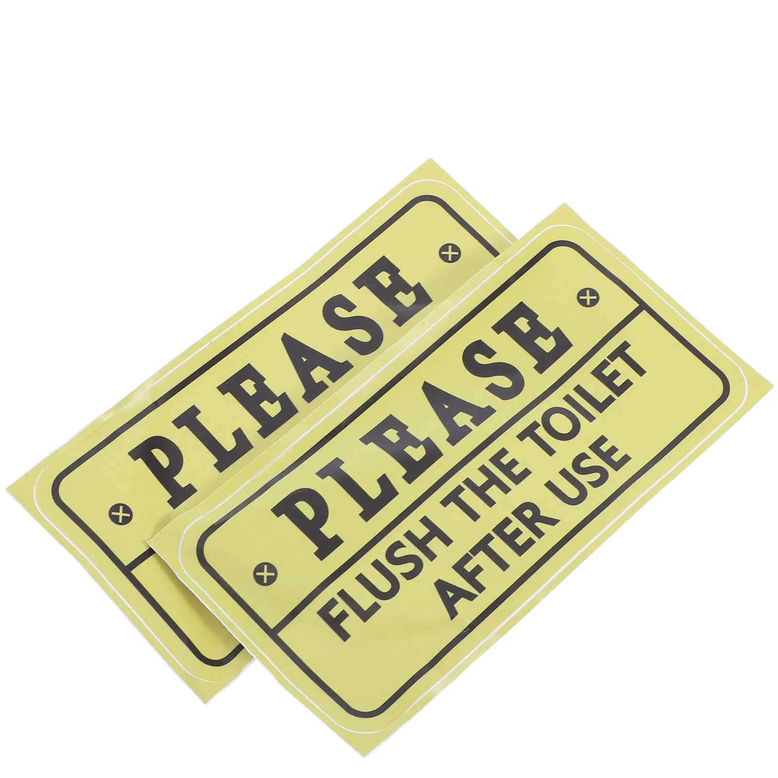 2 PCS Warm Reminder Stickers for Toilets Wall Funny Restroom Sign Water Proof Pvc