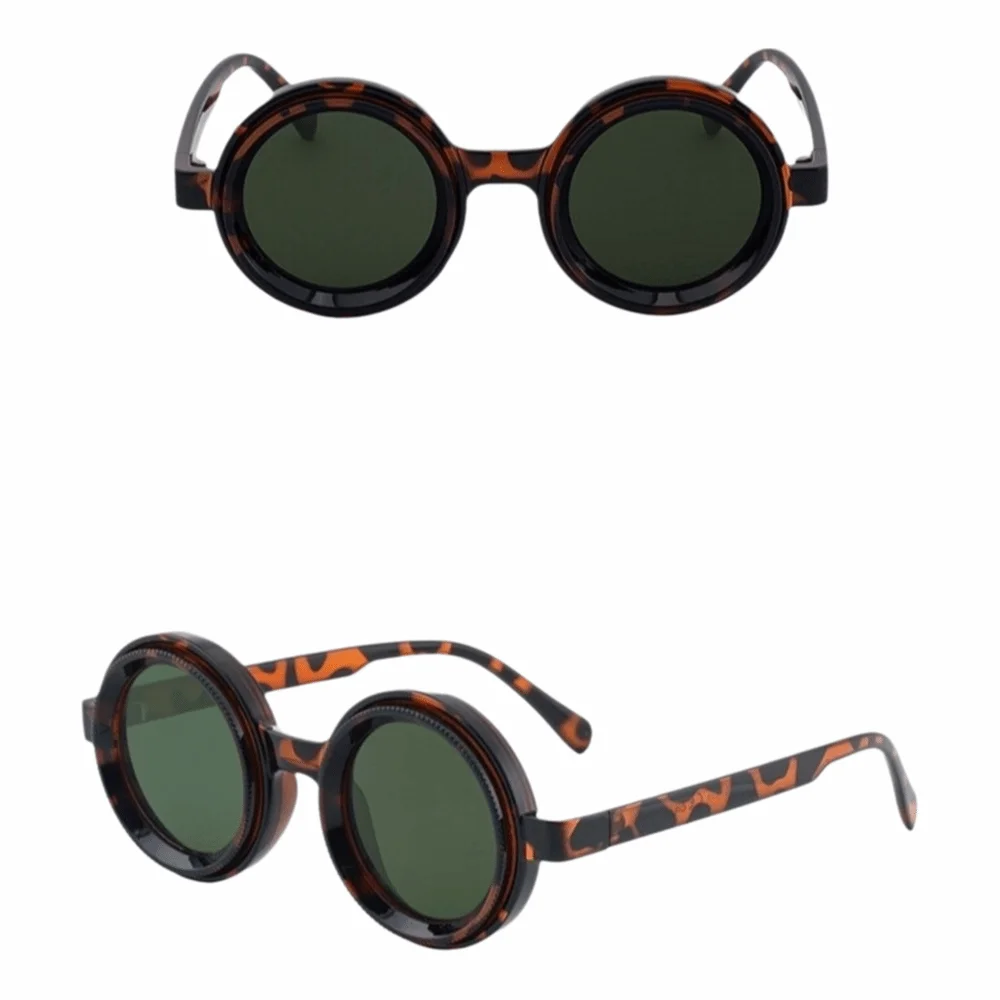 Vintage Polarizing Round Sunglasses Rotatable Lightweight Adjustable Zoom Sunglasses Convenient Elegant Stylish Sunglasses