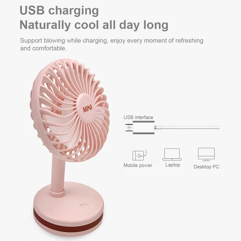 Ventilador USB inalámbrico recargable portátil con rotación de 360 - Ventilador de pie de escritorio de oficina