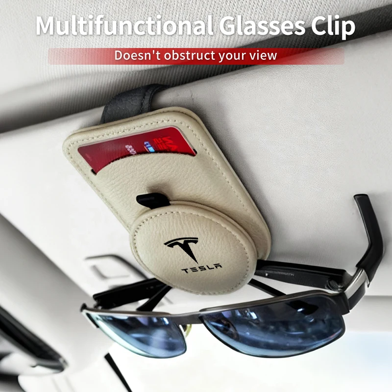 

Car Sun Visor Organizer Sunglasses Storage Clip Card Holder Interior For Model 3 Model S Model X Model Y Roadster Bonin
