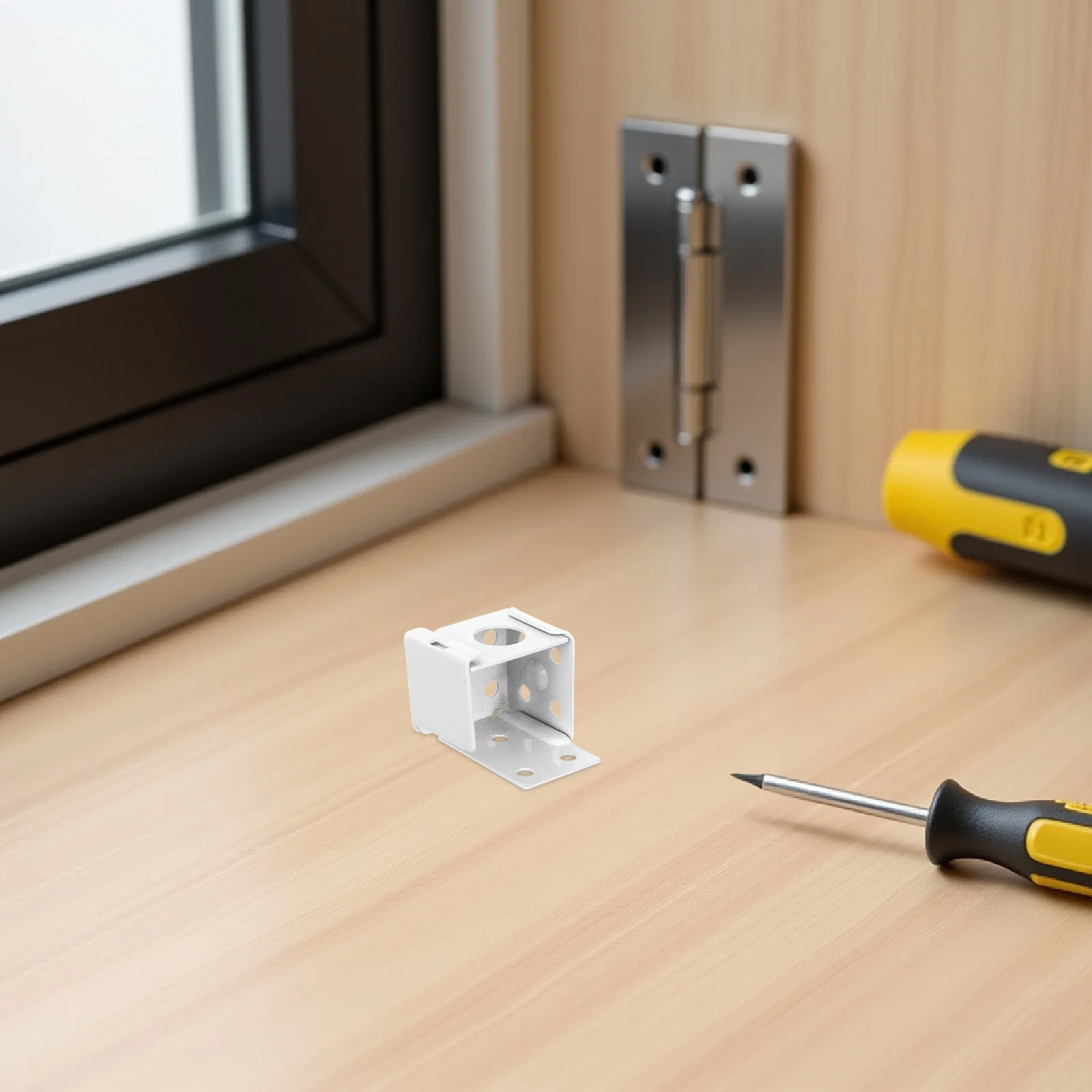 

8pcs Curtain Installation Brackets 1 Inch White Low Profile Box Mounting Holders For Window Blinds Headrail Replacement Parts