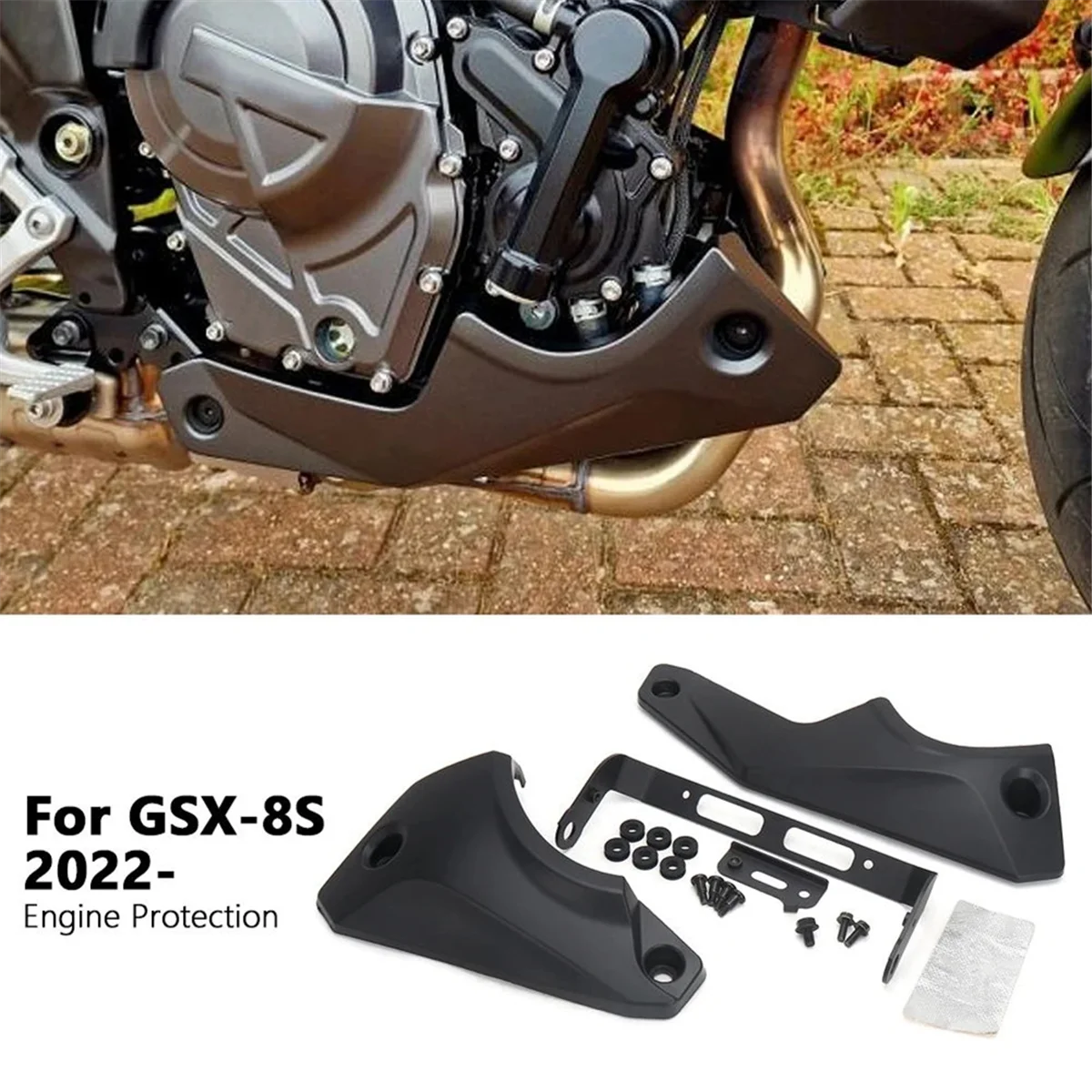 M0t-rMotorcycle محرك الحرس لسوزوكي GSX-8S GSX 8S GSX8S 2022-2024 اكسسوارات محرك البطن حماية عدة الكربون #2