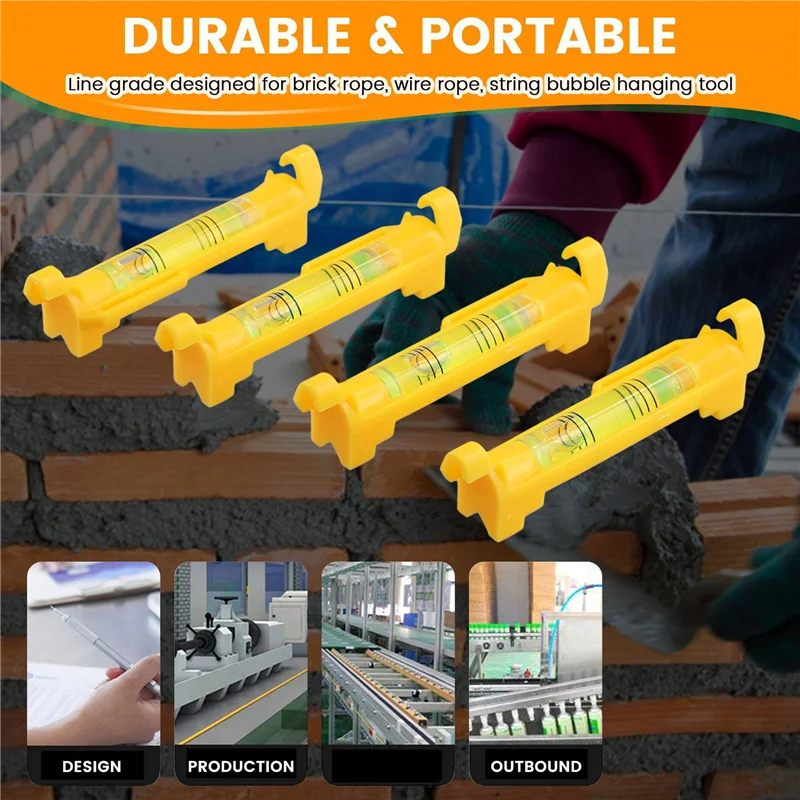 

A98E-20Pcs String Level Hanging Line Bubble Levels For Leveling Surveying, Building Trades, Bricklaying, Etc. (Yellow)