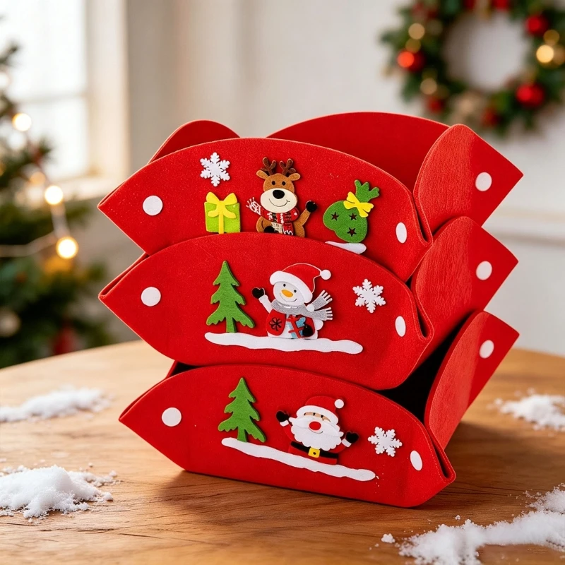 Saisonale Süßigkeitenbox aus Vliesstoff für Weihnachtsleckereien für Partytische, 3 x – Detail 1