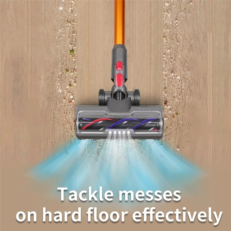 A76G - Nakładka na podłogę z twardego drewna do odkurzaczy Dyson V7 V8 V10 V11 V15, części zamienne z głowicą szczotkową rolkową i reflektorami LED