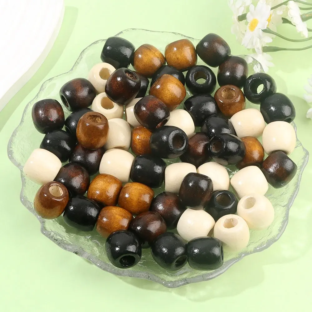 6/16/32 قطعة متعددة الألوان ثقب كبير الخرز الخشبي الدائري ، أساور يدوية القلائد هدايا عيد الهالوين اكسسوارات الديكور #3