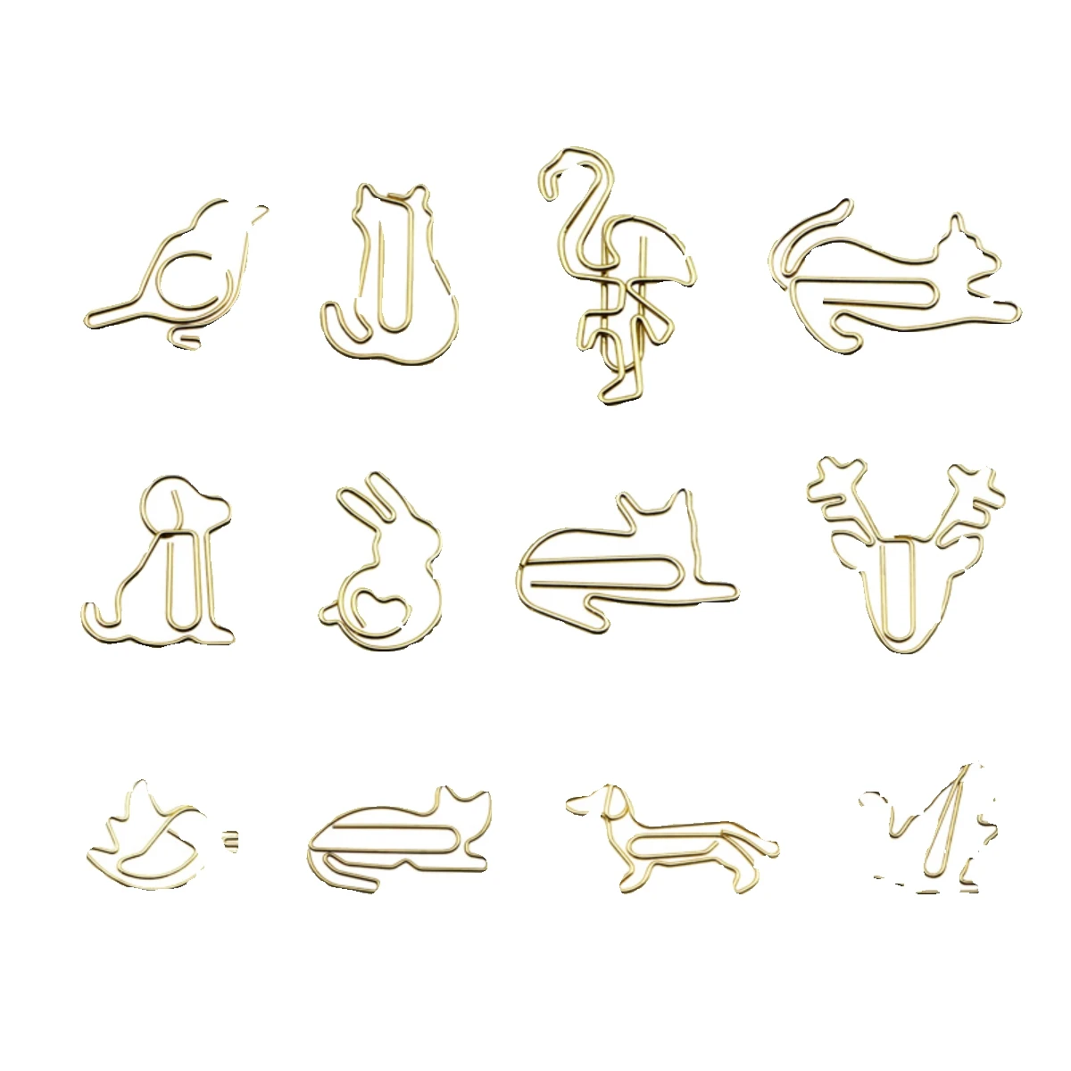 Animal Cat Dog Rabbit Creative Paper Clips Decorative Metal Plating Boxed Paper Clip Metal Student Office Supplies Gift