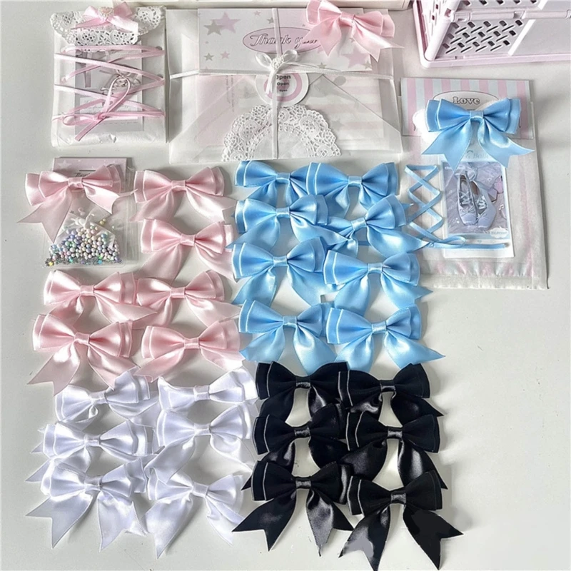 E15E DIY Decoration Pink White Bowknot Heart Packaging Material Kpop Photocard Holder Materials Gift Wrapping Accessories