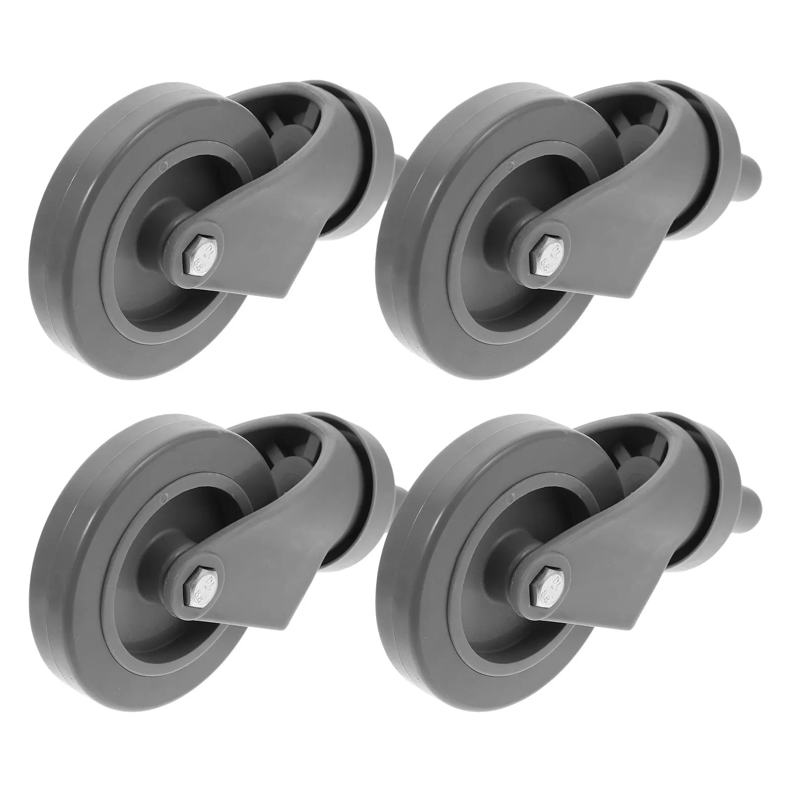 

4Pcs Stainless Steel Heavy Duty Threaded Stem Swivel Caster Wheels for Mop Bucket Trash Can Dolly Replacement Universal Fit
