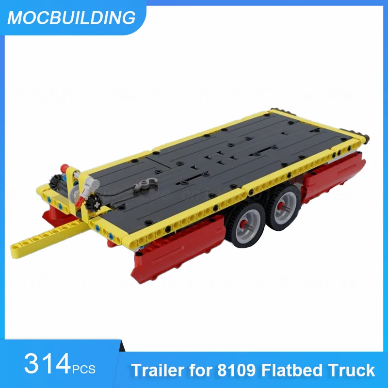 Trailer for 8109 Flatbed Truck Model MOC Building Blocks DIY Assembled Bricks Creative Educational Collection Toys Gifts 314PCS