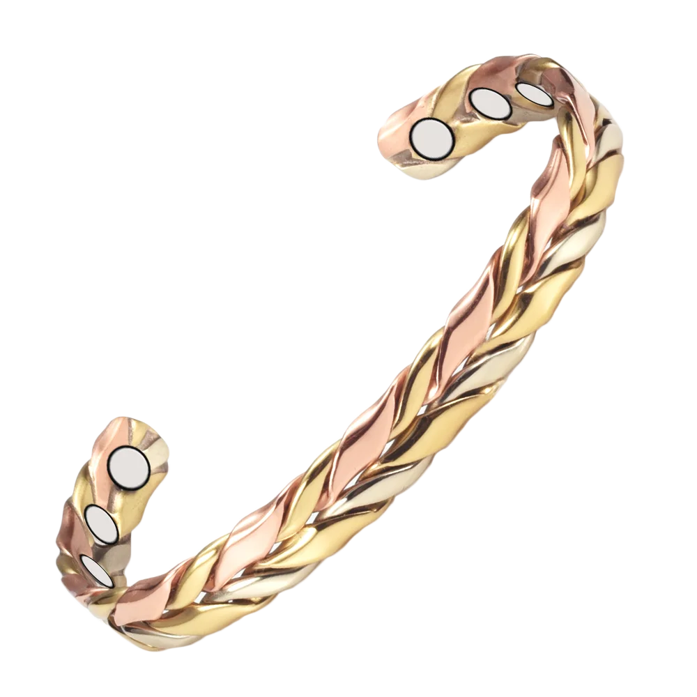 

Braided Magnetic Therapy Copper Bracelet, Adjustable Size for Men and Women - Magnetic Copper Bracelet 6.5" Valentine's Day Gift