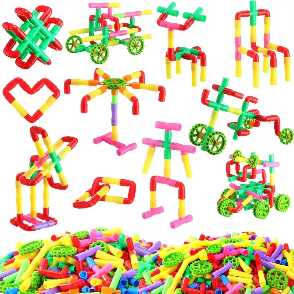 Pipeline Building Blocks Toy Tube Construction Interlocking Toys for Kids Children, Sorting & Stacking Toys, STEM, Sensory Toys
