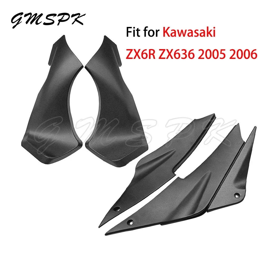 Motorcycle Parts Left Right Gas Tank Side Cover Air Duct Tube Panel Trim Fairing Kit Fit for KAWASAKI Ninja ZX6R ZX636 2005 2006