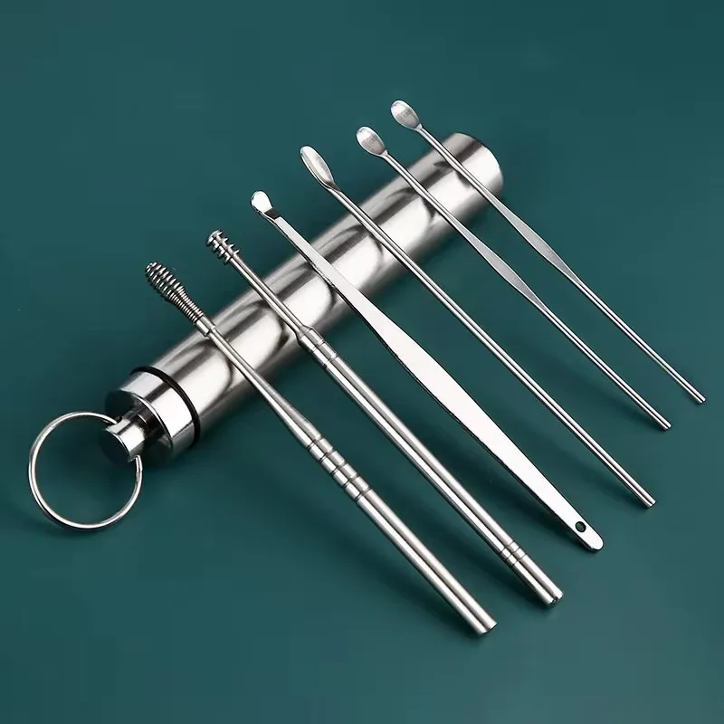 Ear Cleaner Set Earpick Ear Wax Remover Ear Spoon Curette Ear Cleaning Spiral Earpick Easy Earwax Removal Ear Cleaner Kit Gadget