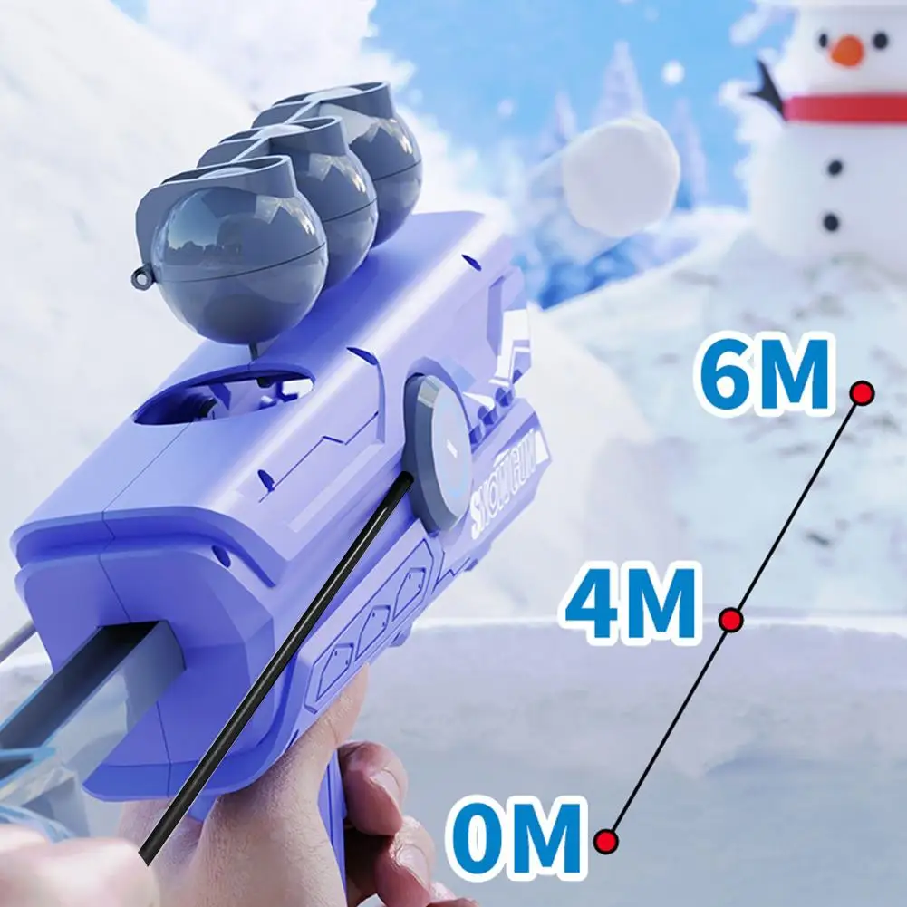 Schneeballwerfer, Spielzeug für Kinder, Outdoor-Maker, Werfer mit Griff, 3 runde Schneebälle, Outdoor-Interaktionsspiel für den Winter