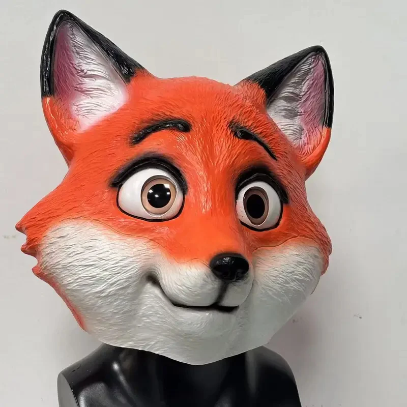 

Orange Fox Full Head Latex Mask Halloween Party Masquerade Costume Prop Stage Performance Cosplay Accessories hf5]]