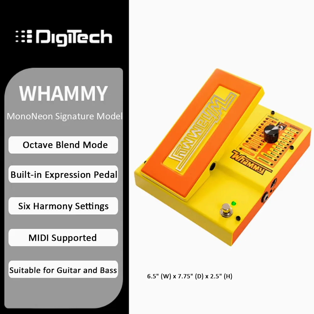 DigiTech MonoNeon Signature Bass Pedal – Envelope Filter, Octave, Funk FX for Bass Guitar