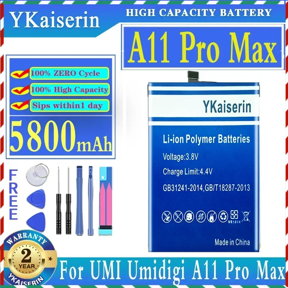 

YKaiserin 5800mAh Replacement Battery For UMI Umidigi A11 Pro Max Batteries