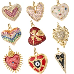 Heart Cute Love Charms for Jewelry Making Supplies Gold Color jewels Dijes Diy woman Earrings Necklace Braceelt high quality