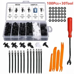 100pcs Car Plastic Fasteners Clips Kit Mixed Auto Body Push Retainer Pin Rivet Bumper Door Trim Panel Rivets Car Fasteners Screw