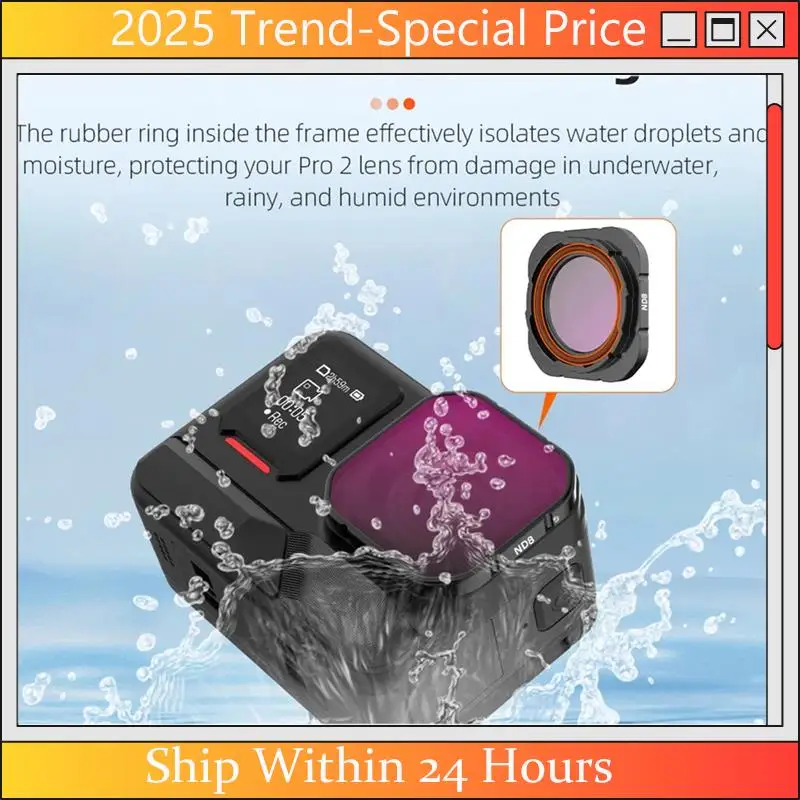 

CHYY Top 4PCS Lens Filter CPL ND8/16/32 Filter Kit For Insta360 Ace Pro2 Action Camera ND Dimming CPL Polarizer Accessory