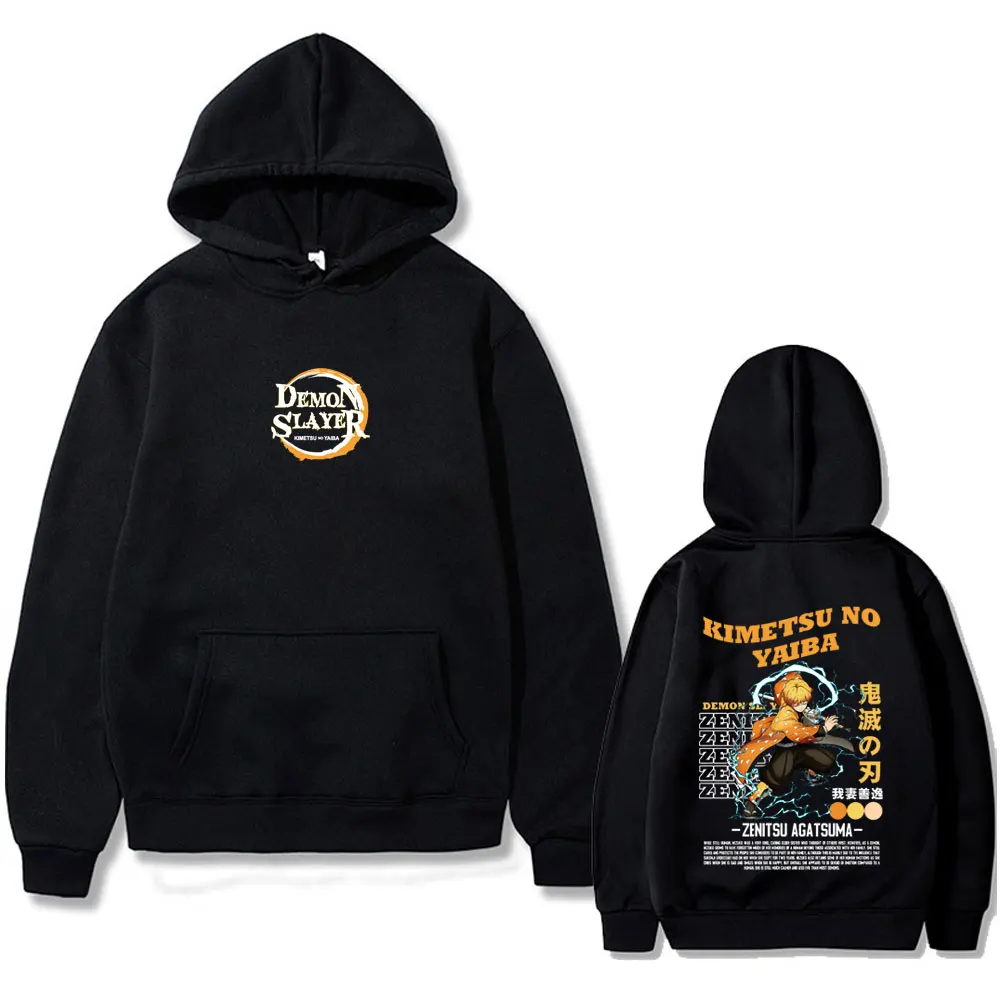 

Limited Anime Demon Slayer Agatsuma Zenitsu Print Hoodie Men Women Cartoon Casual Hooded Sweatshirt Male Vintage Casual Hoodies