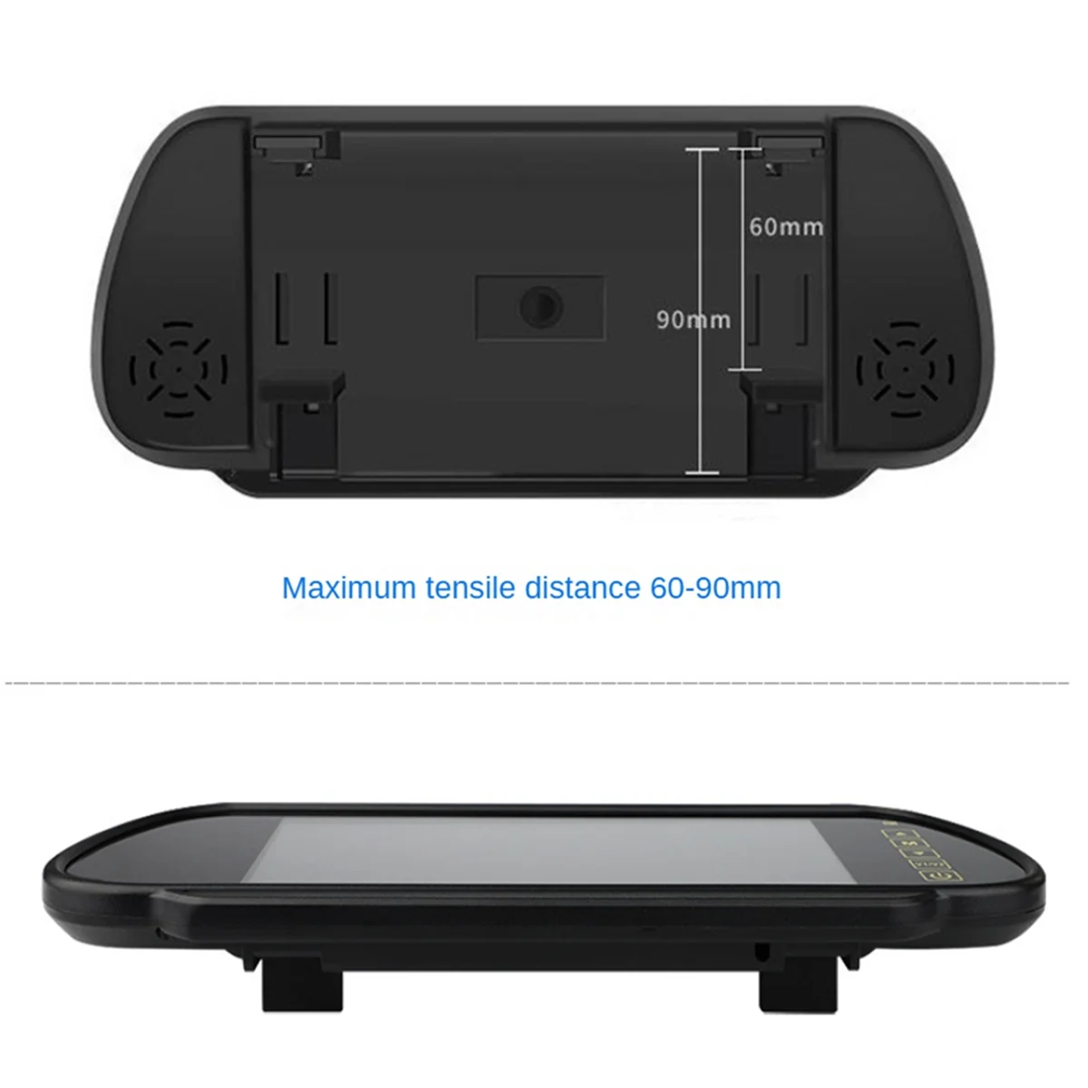 JAS-7 Inch Car LCD Mirror Monitor Parking Screen 2 AV Input Auto Display Assist for Rear View Reversing Camera