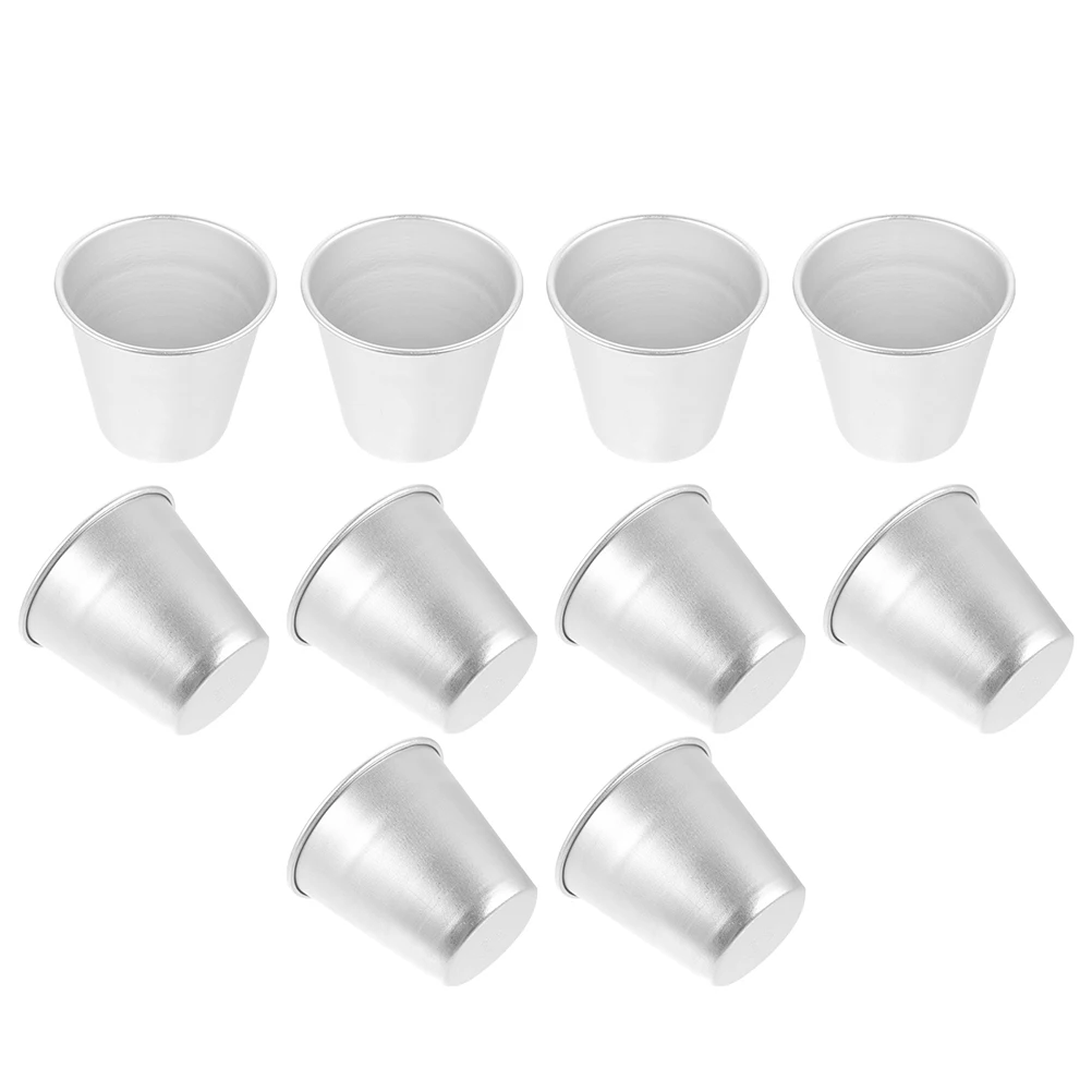 

12Pcs Cake Molds Pudding Cups Aluminum Alloy Baking Supplies for Mini Cakes Desserts Mousse Jelly Home Bakery Tools Silver