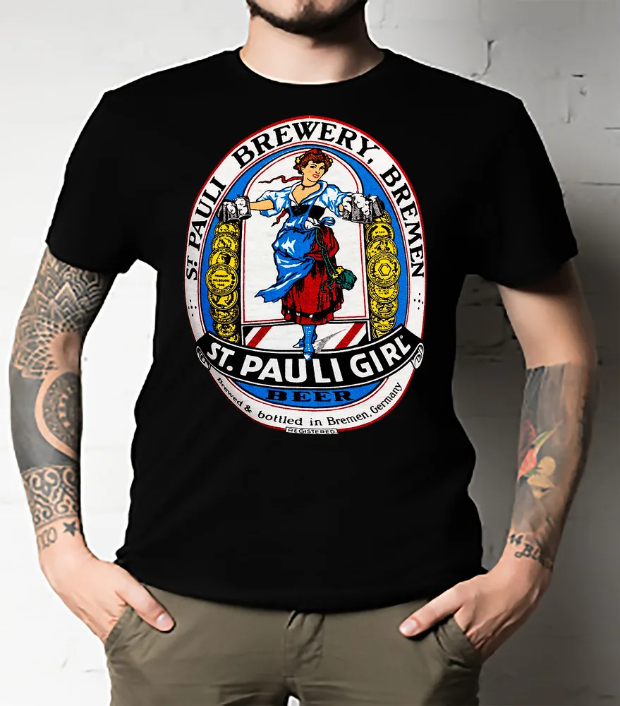 St. Pauli Girl Classic T-shirt Unisex ALL SIZEHigh Quality 100%Cotton Short Sleeve