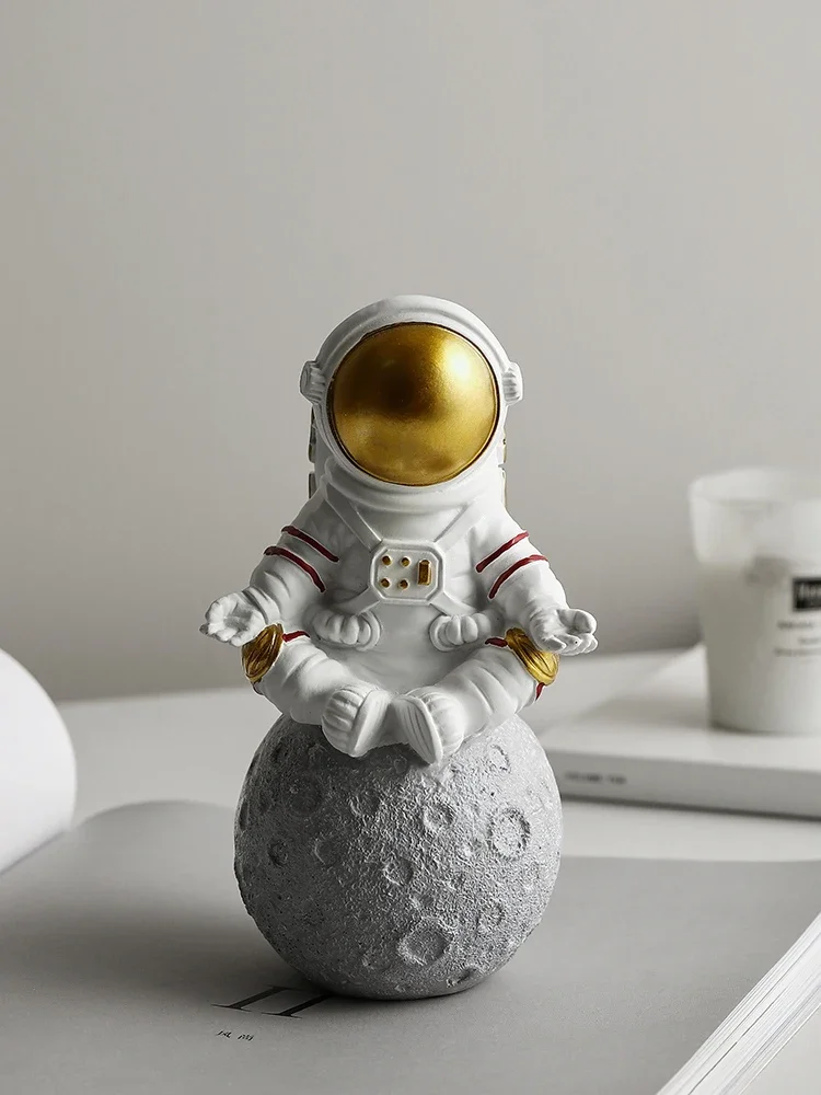 Nordic Modern Astronaut Miniature Figurines Resin Craft Home Fairy Garden Desk Decoration Furnishing Articles Room Accessories