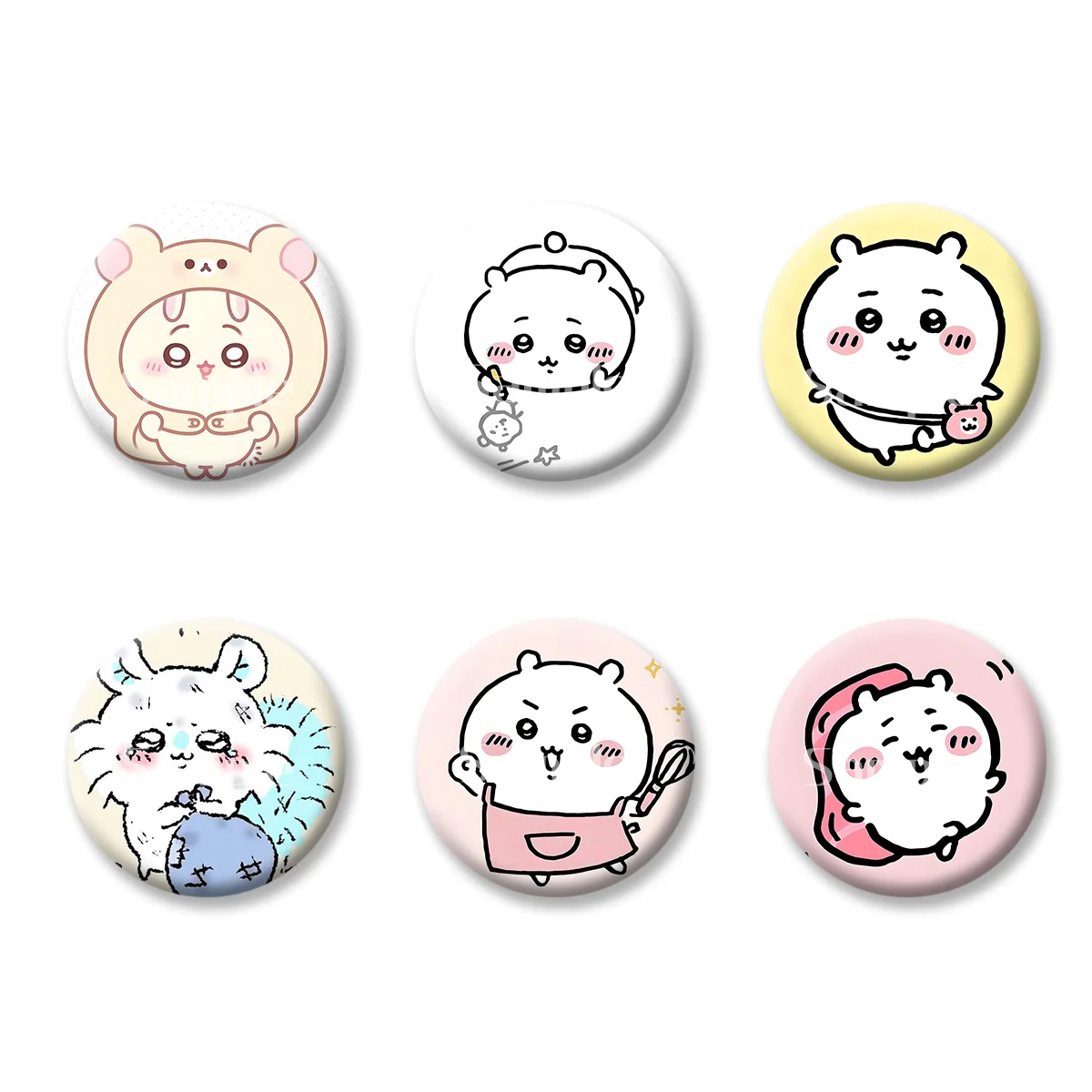 

Flash Badge Cards Chiikawa Anime Cartoon Cute Style Girl Keychains Convenient Makeup Mirror Fridge Magnet ACG Accessories