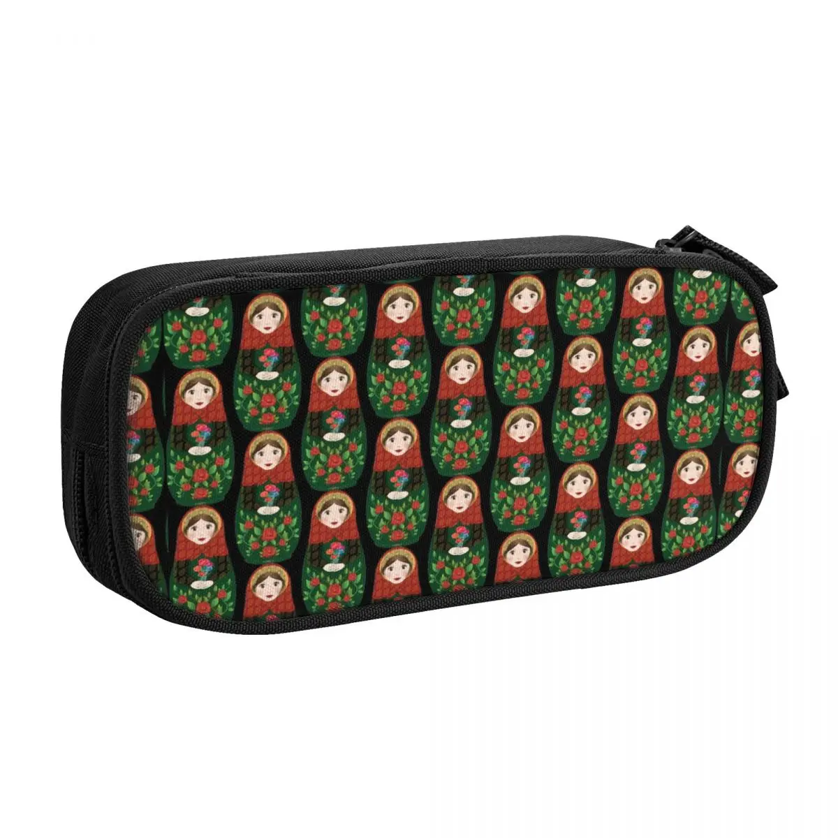 Custom Sweetheart Matryoshka Doll Korean Pencil Case Boys Gilrs Big Capacity Russia Folk Art Pencil Pouch Students Stationery