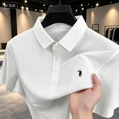 Camiseta Polo Clásica para Hombre – Mezcla de Algodón Transpirable, Camiseta de Golf Casual de Manga Corta con Logotipo Bordado, Prenda para Uso Diario y de Negocios