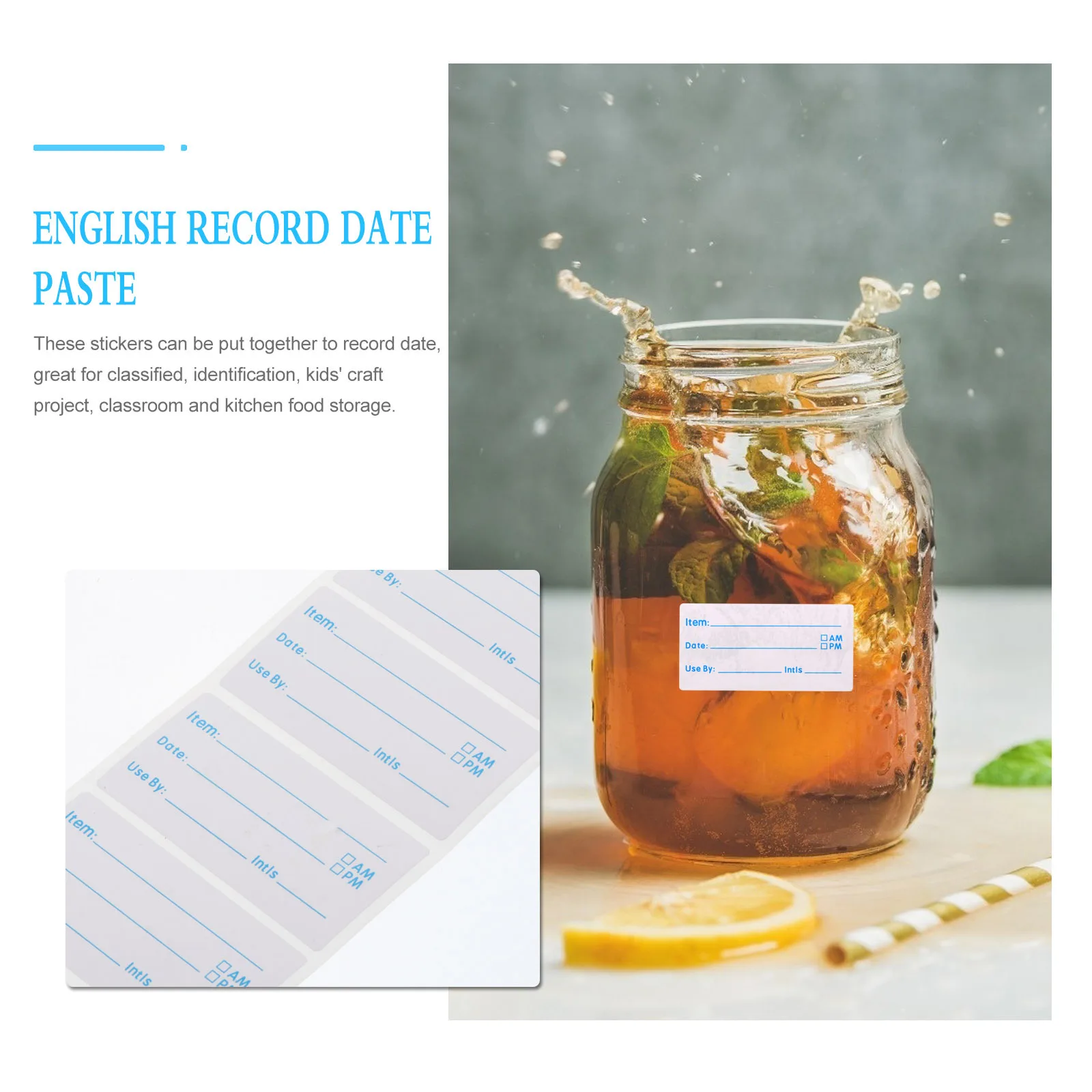 ملصقات ملصقات قابلة للكتابة، ملصقات مميزة مصنفة للطعام لمرطبانات تخزين المطبخ، مجلدات ملفات منظمة حرفية ذاتية الصنع