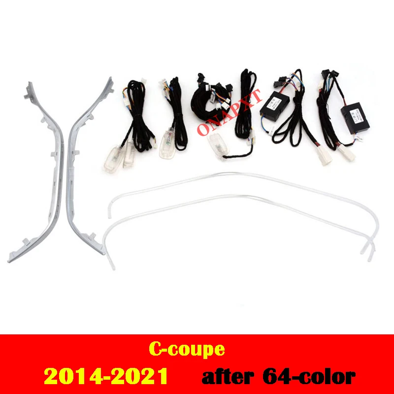 Komplettes Set 64 Farben für Mercedes Ambientebeleuchtung LED C/GLC 2014-2022 x253 w205 Turbinen-Luftauslass Rotierende Hochtöner-Beleuchtung