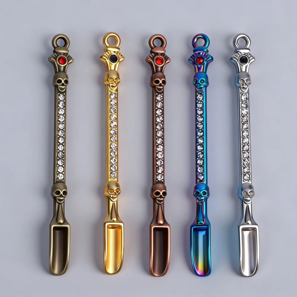 5Pcs Long Handle Thickened Metal Micro Tuning Spoon Mini Shovel Powder Spoon Coffee Tea Smoking Accessory