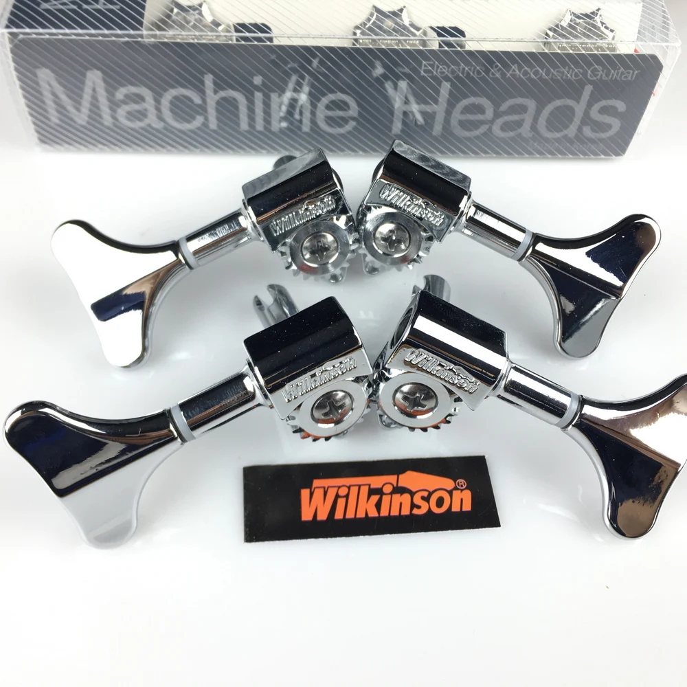 

NEW wilkinson Electric Bass Guitar Machine Heads Tuners Guitar Tuning Pegs Open Gear WJB-750 Chrome Silver ( without packaging )