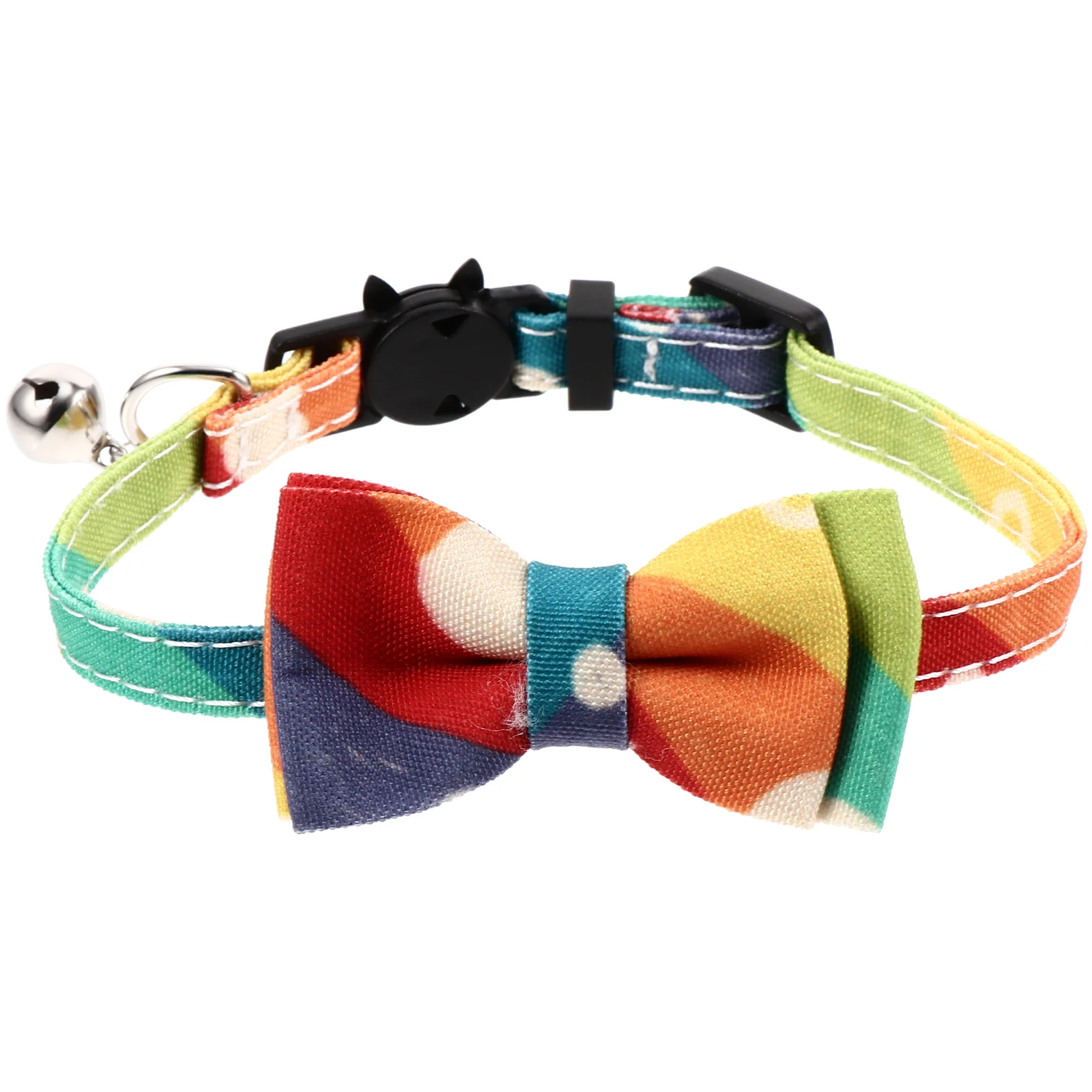 

Colorful Bowtie Stylish Kitten Necklace Pet Bowtie Collar Neckchain Elastic Strap Party Holiday Pet Accessory Nylon