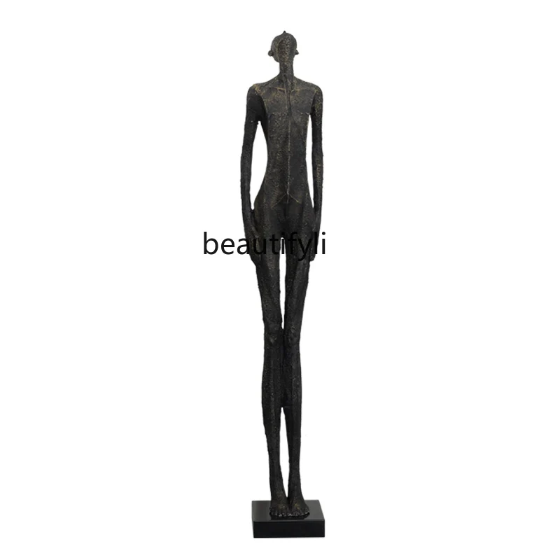 Abstract creative looking up at the figure sculpture Nordic home entrance niche vertical long humanoid ornament ornament