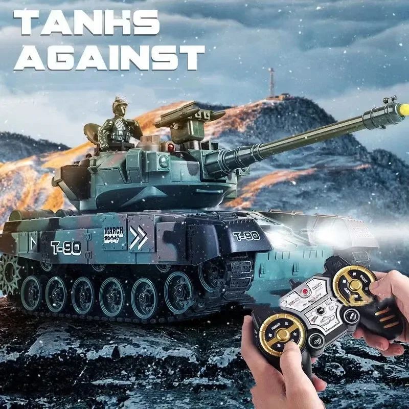 

Rc T60 T90 Remote Control Tank Can Launch Missiles Drift Puzzle Battle Game Wireless Military Toys Boy Color Box Christmas Gift