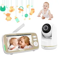 VB803 Baby Monitor 3X Zoom 5''Larger Display 720P HD With Camera 2 Way Audio Night Vision Build in 8 Lullabies Babysitter Camera