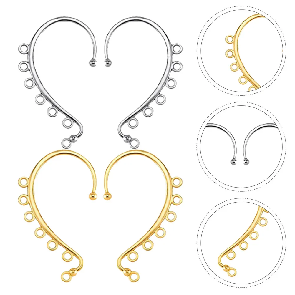 

40Pcs DIY Jewelry Earring Hooks 6 Holes Metal Ear Wraps Non Piercing Ear Cuffs Jewelry Making Accessories Clip on Earrings
