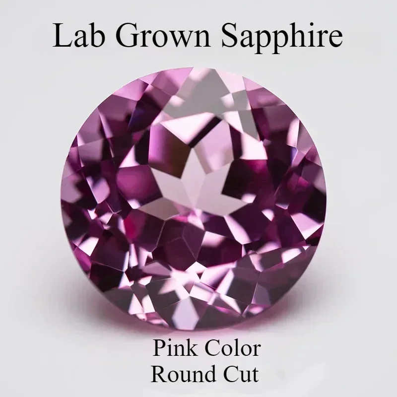 

Lab Grown Sapphire Pink Color Round Shape Charm Bead for Diy Jewelry Making Bracelet Materials Selectable AGL Certificate