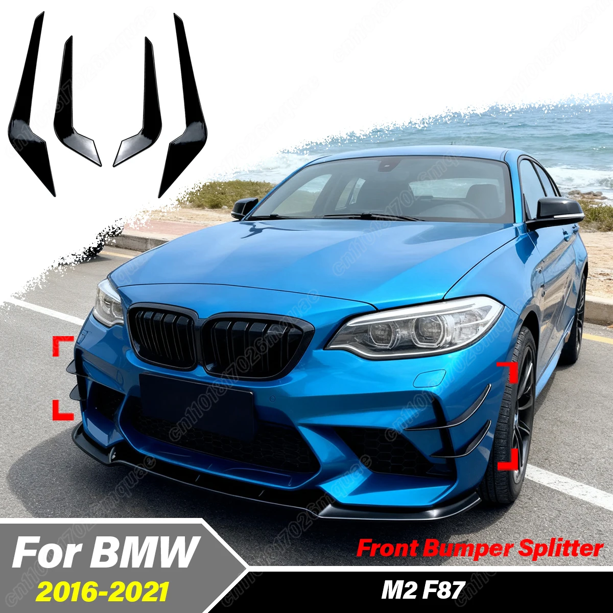 

Для BMW 2 серии M2 F87 Coupe 2-дверный 2016 2017 2018 2019 2020 2021 автомобильный передний бампер с боковым вентиляционным отверстием, разделитель воздухозаборной рамы, комплект кузова