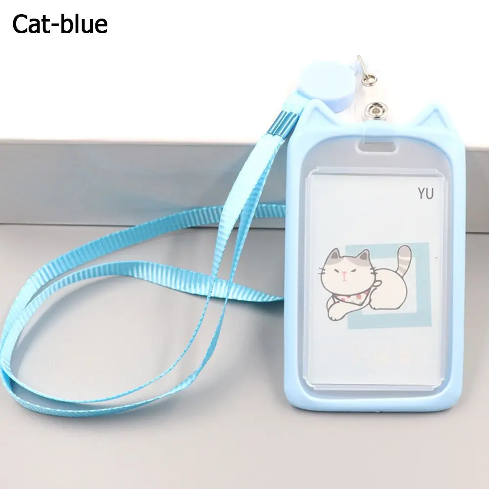

1PC Cute Retractable Reel Lanyard Identity Card Holder Credit Cover Case Bus Card Case ID Card Sleeve