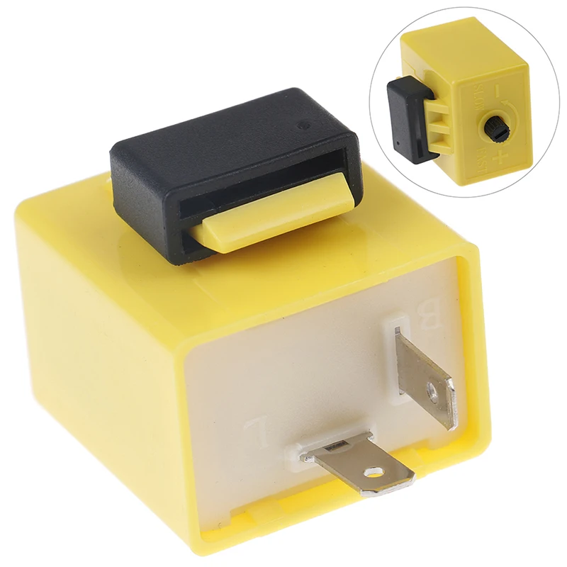 12V 2-Pin LED Flasher Relay - Variable Flash Rate Turn Signal for LED Lights, Universal Fit & Easy Install