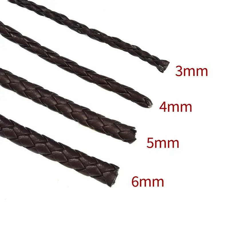 2 Meters 3mm/4mm/5mm/6mm Four Strand Cores Artificial Leather Braided Rope Cords For DIY Sewing Woven Necklace Bracelet Supplies