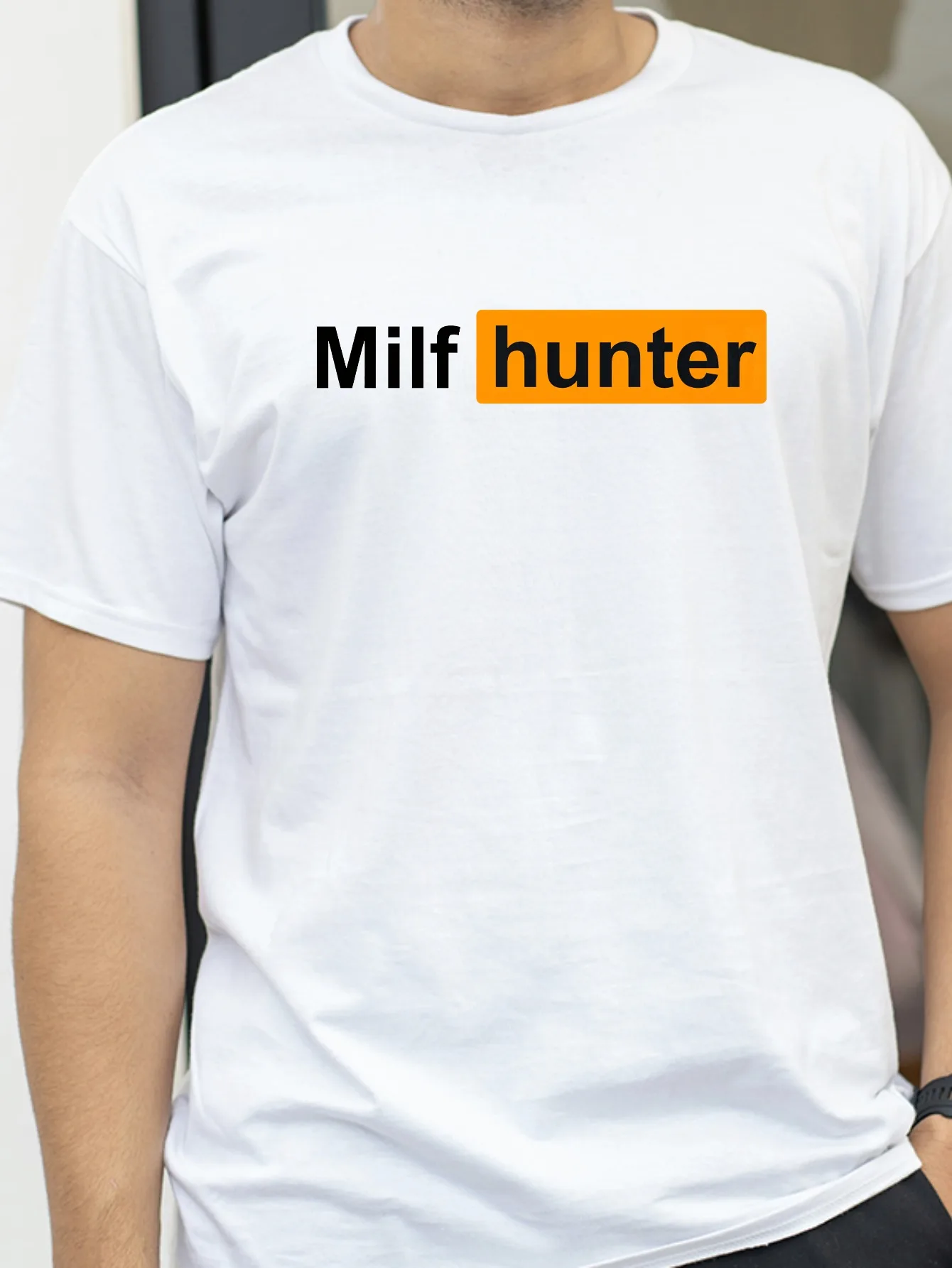 

MILF Hunter Funny Adult Humor Joke for Men Who Love Milfs T-Shirt Funny Cotton Short Sleeve Tops tshirts