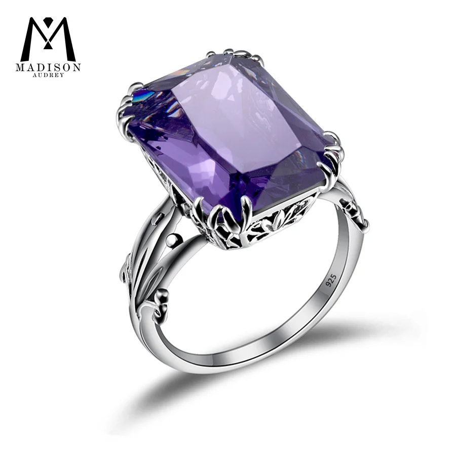 sterling silver amethyst anel para mulheres anel de pedras preciosas vintage joias de luxo presentes de natal acessorios de festa 925 01