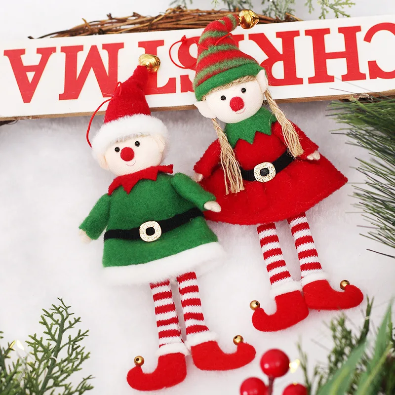 4-1 قطعة عيد الميلاد الجان محشوة أفخم الدمى حلي معلقة شجرة عيد الميلاد ديكور لطيف صبي فتاة قزم قلادة الاطفال هدايا هدايا السنة الجديدة